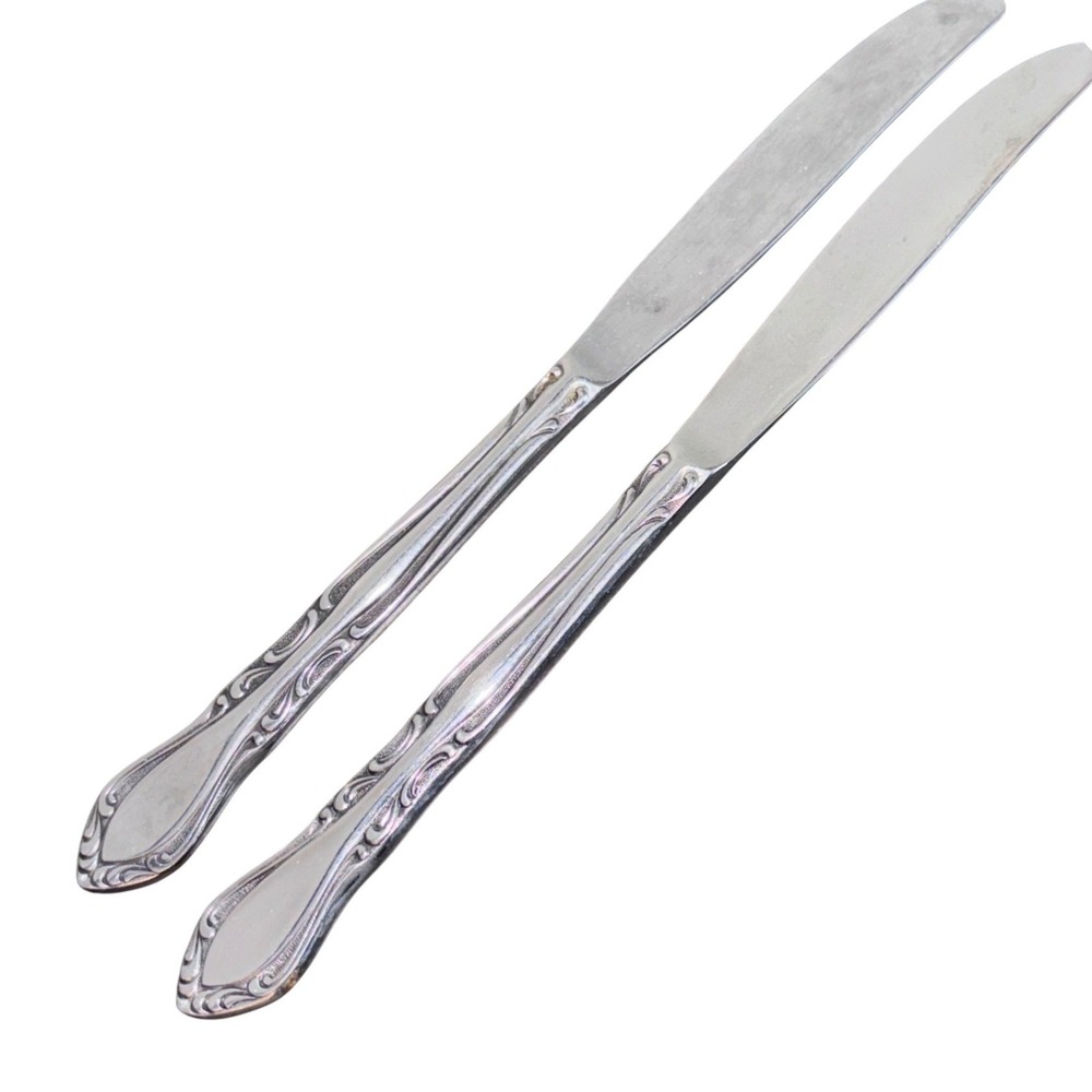 Stanley Roberts Rogers Co AUBERGE Pattern Stnlss Steel Dinner‎ Knives Set of 2
